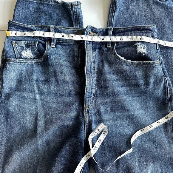 Ann Taylor Loft Blue, The 90's High Waist, Distressed, Straight Leg Jeans- 28/6 - Picture 5 of 7